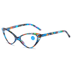 Retro Cat Eye Reading Glasses for Women Ladies Anti-Blue Light Spring Hinge Readers