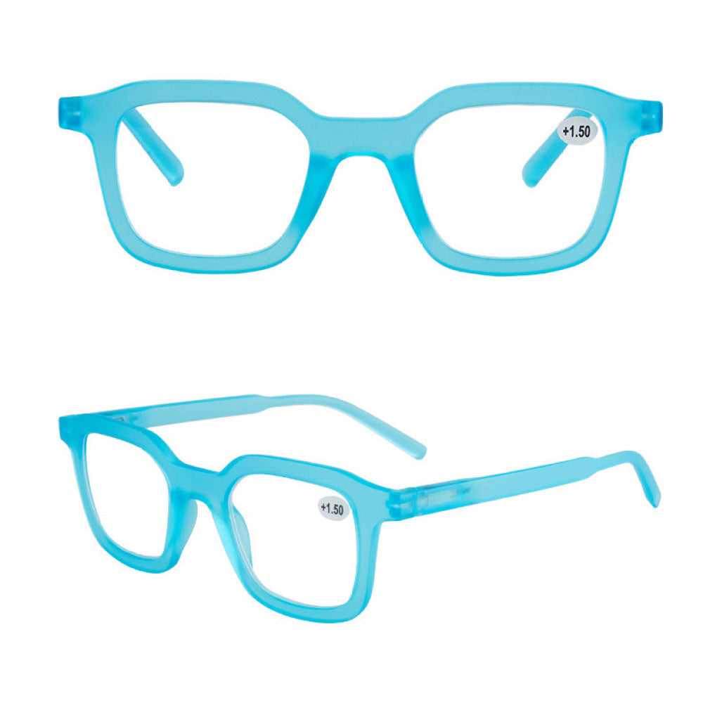 Women Square Reading Glasses Men Oversized Clear Candy Color Fashion Classic Spring Hinges Readers HD