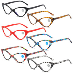 Retro Cat Eye Reading Glasses for Women Ladies Anti-Blue Light Spring Hinge Readers