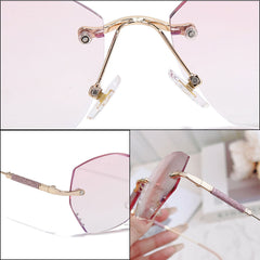 Butterfly Diamond Reading Glasses Gradient Frameless Ultra-light Anti-blue light Readers for women